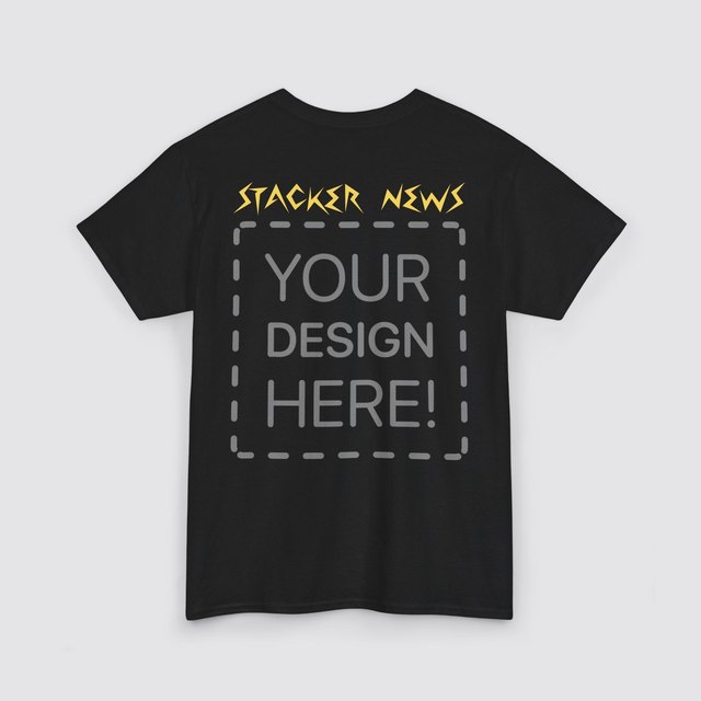 💛🤍🩶🖤 Personalized STACKER NEWS Unisex Heavy Cotton Tee — Black, L