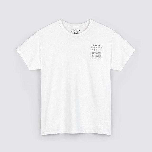 💛🤍🩶🖤 Personalized STACKER NEWS Unisex Heavy Cotton Tee — White, XL