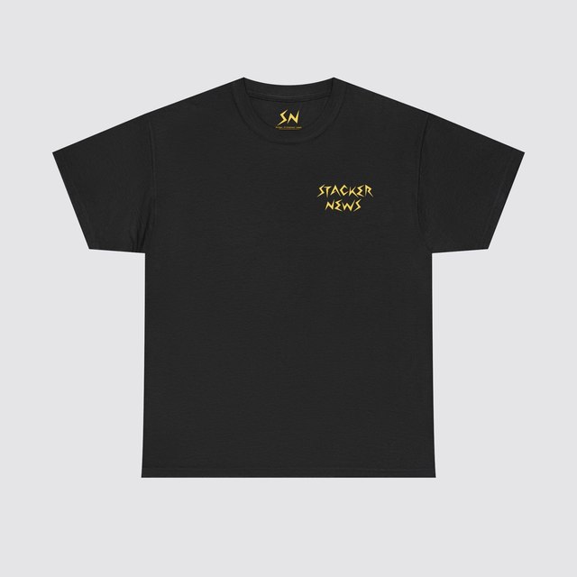 💛🤍🩶🖤 STACKER NEWS Variant Limited Edition T-Shirt - 2nd Gen — Black, 5XL