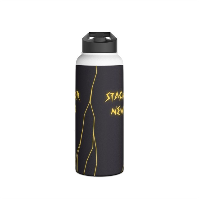 🖤 STACKER NEWS Stainless Steel Water Bottle w/ Standard Lid — 32oz, White