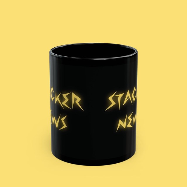 🖤 STACKER NEWS - Black Mug (11oz - 15oz) — 11oz