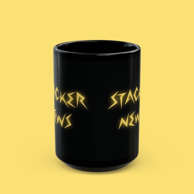 🖤 STACKER NEWS - Black Mug (11oz - 15oz) — 15oz
