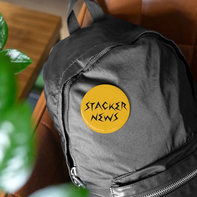 💛🖤 STACKER NEWS Round Gold Button Pins — 3.5", Round, 10 pcs