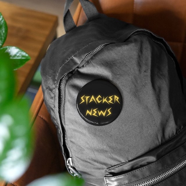 💛🖤 STACKER NEWS Round Dark Button Pins — 3.5", Round, 10 pcs
