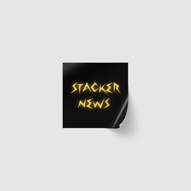 💛🖤 STACKER NEWS Square Night Sticker Rolls (□1" or ▢2") — 1'' x 1'', 250 pcs, Glossy