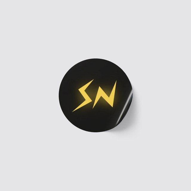 💛🖤 SN Round Dark Sticker Rolls (ø1" or Ø2") — 1'' x 1'', 250 pcs, Glossy
