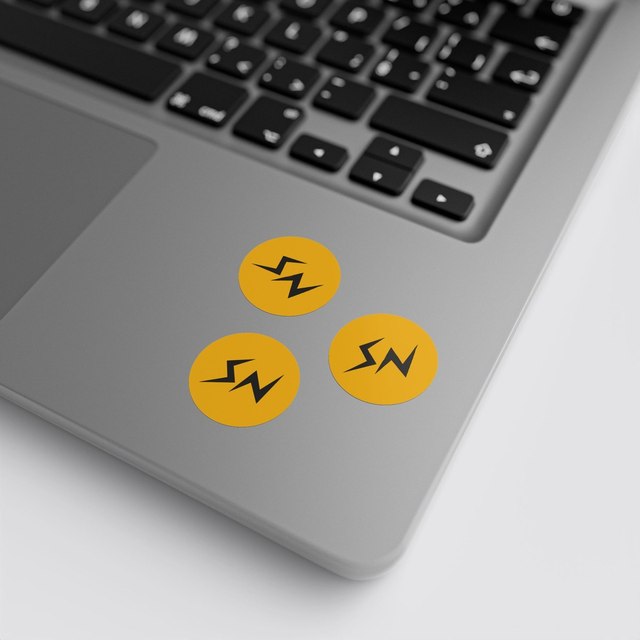 💛🖤 SN Round Gold Sticker Rolls (ø1" or Ø2") — 1'' x 1'', 50 pcs, Glossy