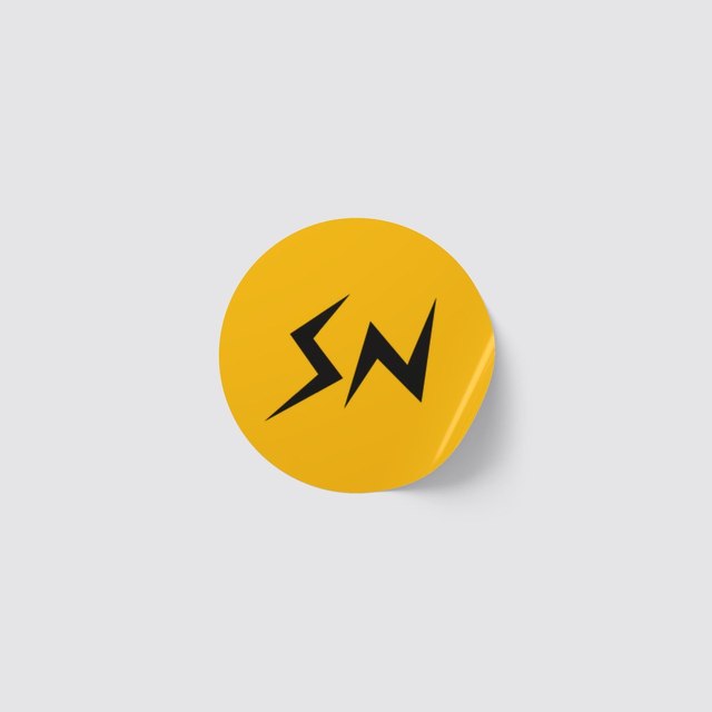 💛🖤 SN Round Gold Sticker Rolls (ø1" or Ø2") — 1'' x 1'', 100 pcs, Glossy