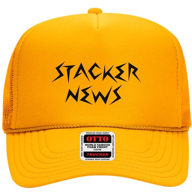 💛🖤 STACKER NEWS Gold Stacker Hat (OTTO) — Gold, One Size