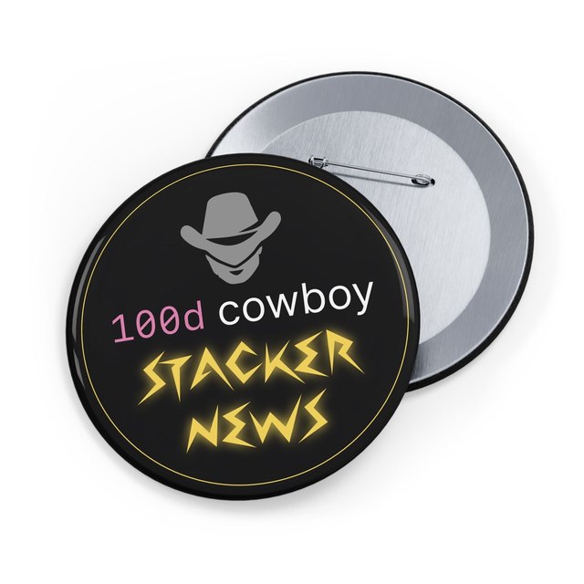 100 Days Cowboy Hat Stacker Button Pins — 3.5", Round, 1 pc
