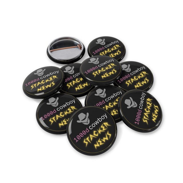 1000 Days Cowboy Hat Stacker Button Pins — 1", Round, 10 pcs