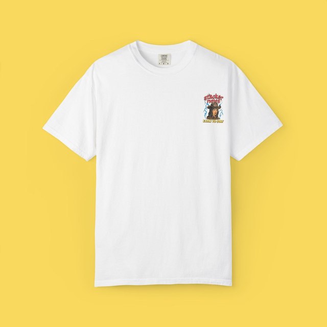 🤍🖤 Vintage Cowgirl EARN TO STAY Stacker News T-Shirt — White, L