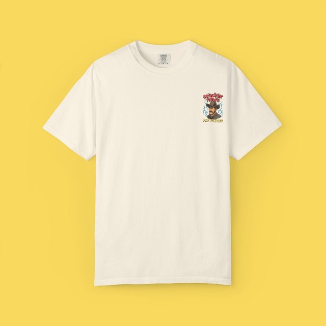 🤍🖤 Vintage Cowboy PAY TO POST Stacker News T-Shirt — Ivory, 3XL