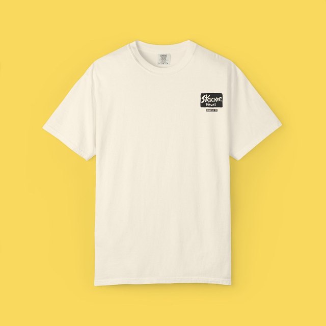 🤍🖤 Vintage lngtstore v2 Stacker News T-Shirt — Ivory, S