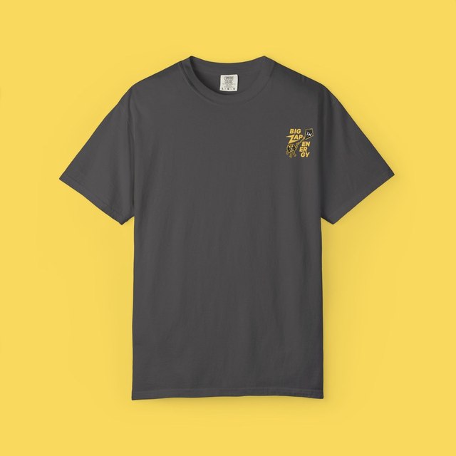🤍🖤 Vintage BIG Zap Energy - Stacker News T-Shirt — Graphite, XL