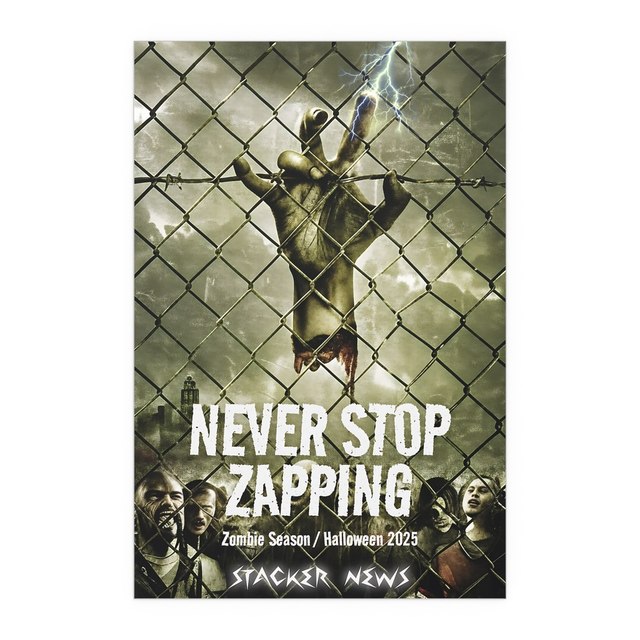 NEVER STOP ZAPPING — 24" x 36" (Vertical), Semi Glossy