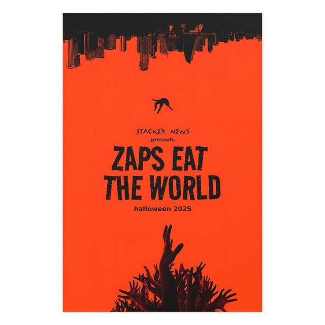 ZAPS EAT THE WORLD — 32″ x 48″ (Vertical), Semi Glossy