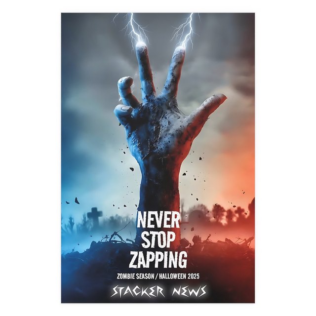 NEVER STOP ZAPPING — 32″ x 48″ (Vertical), Semi Glossy