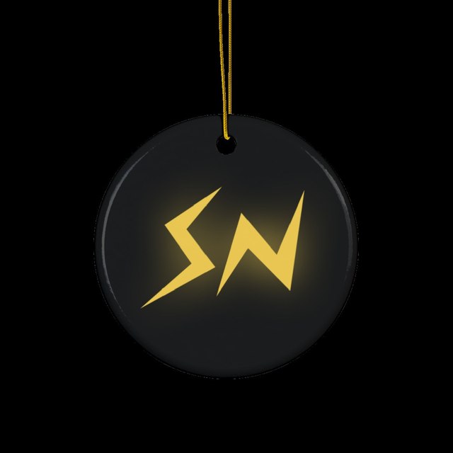 🖤💛 SN Black Ceramic Ornament — Circle, One Size