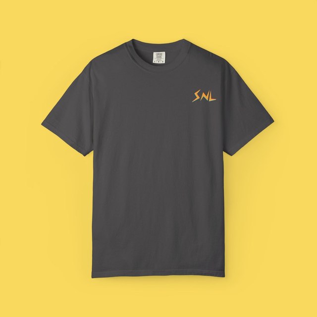 🤍🖤 SNL — Simple Logo Front &amp; Back Tee — Graphite, 4XL