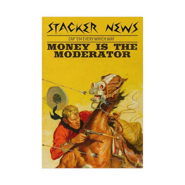Money is the Moderator Series #02 Zap' em Every Which Way — 20″ x 30″ (Vertical), Semi…