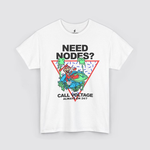 🤍 Need Nodes? Call Voltage Surf Tech Tee — White, S