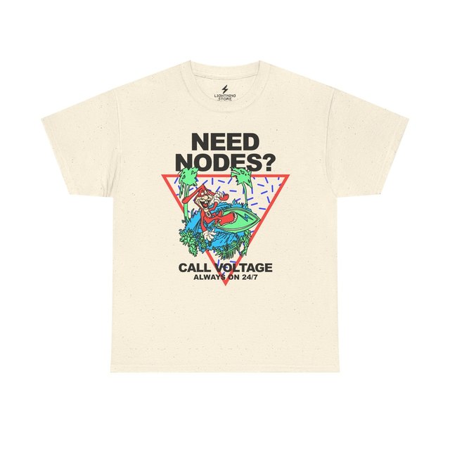 🤍 Need Nodes? Call Voltage Surf Tech Tee — Natural, M