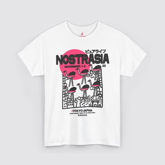 🖤 🤍 🩶 🩷 NOSTRASIA Tokyo Japan — White, XL