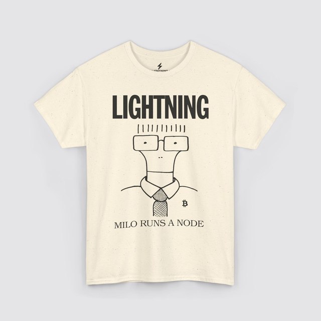 💚 🖤 🤍 🩶 🧡 🩷 Milo Runs a Lightning Node — Natural, S