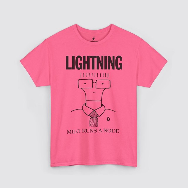 💚 🖤 🤍 🩶 🧡 🩷 Milo Runs a Lightning Node — Cypher Pink, 2XL