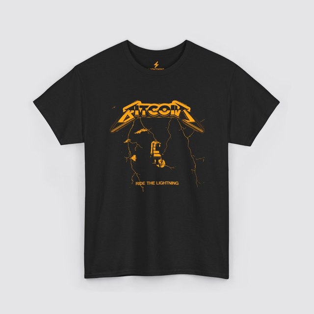 🖤 🤍 🧡 🩶 Bitcoin Ride the Lightning — Black, L