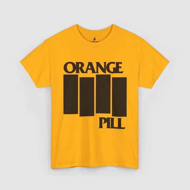 🖤 🤍 🧡 🩶 Orange Pill Bold — Gold, M