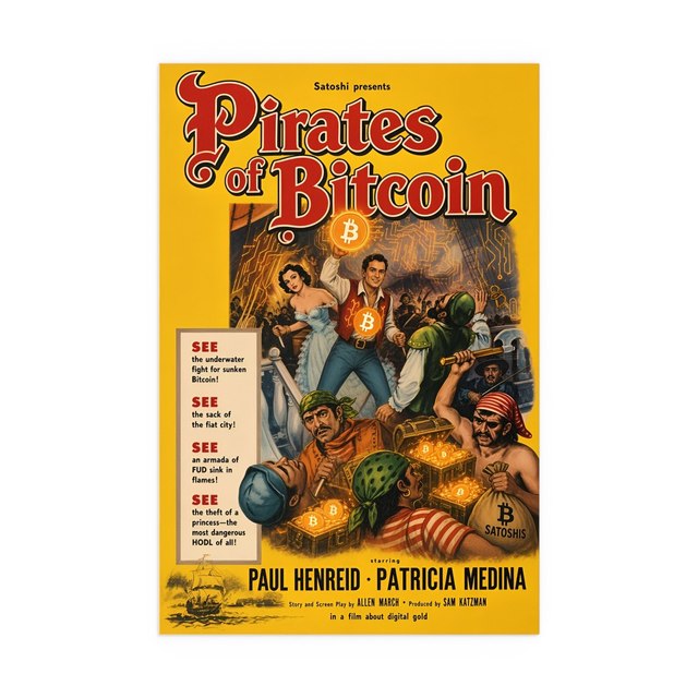 Pirates of Bitcoin — 20″ x 30″ (Vertical), Semi Glossy