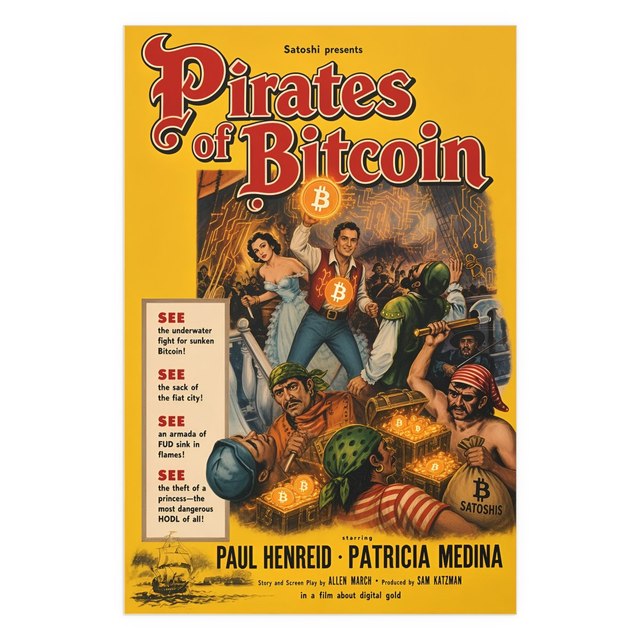 Pirates of Bitcoin — 32″ x 48″ (Vertical), Semi Glossy