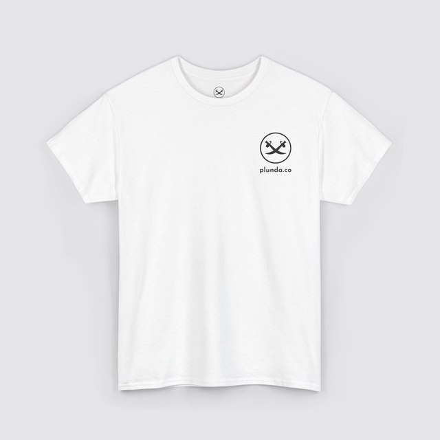 🤍 🩶 🖤 💚 💛 Plunda.co Logo Tee — White, S