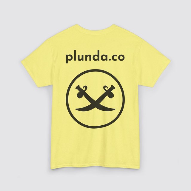 🤍 🩶 🖤 💚 💛 Plunda.co Logo Tee — Cornsilk, 2XL
