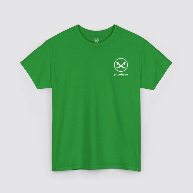 🤍 🩶 🖤 💚 💛 Plunda.co Logo Tee — Irish Green, 4XL