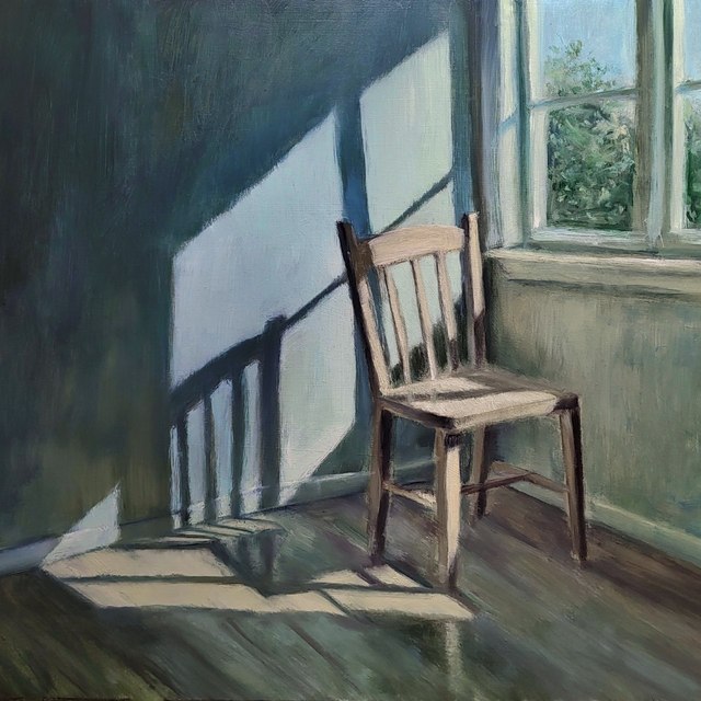 THE QUIET ROOM - Dipinto originale ad olio su tavola, 50×40cm