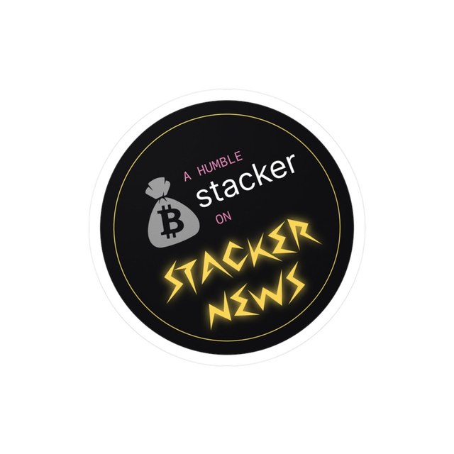 STACKER NEWS Humble Stacker Sticker Badge — 3" x 4", Kiss-Cut, Satin