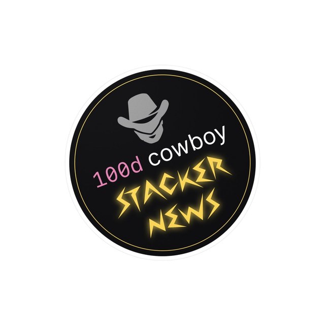STACKER NEWS 100 Days Cowboy Sticker — 6" x 8", Kiss-Cut, Satin