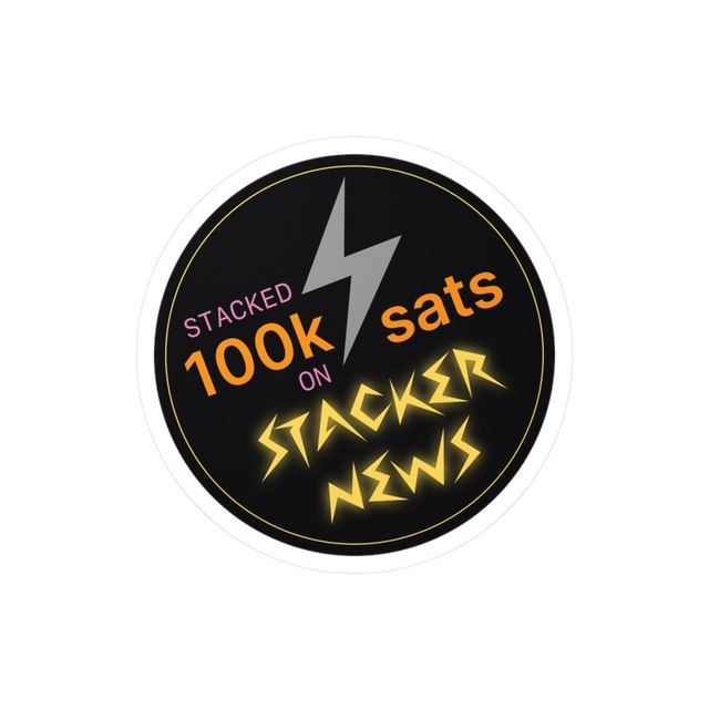 STACKER NEWS 100k Sats Sticker — 3" x 4", Kiss-Cut, Satin
