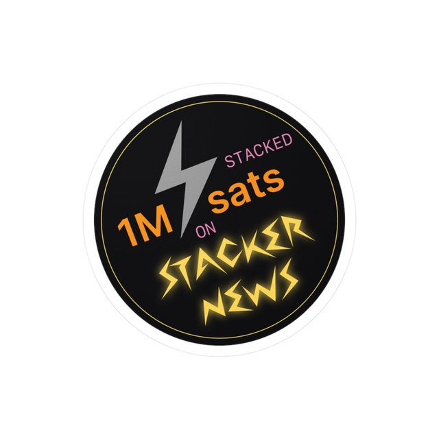 STACKER NEWS 1M Sats Sticker — 3" x 4", Kiss-Cut, Satin