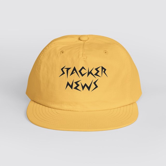 💛🖤 STACKER NEWS - Gold Surf Cap — One size