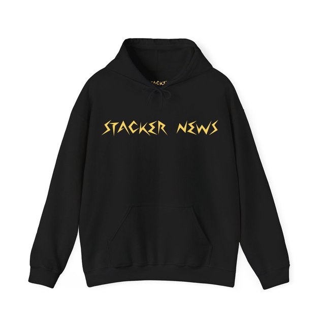 💛🖤 STACKER NEWS Unisex Heavy Blend™ Hoody — Black, S