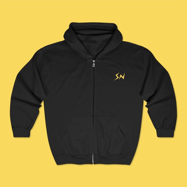 🩶🖤 SN Unisex Heavy Blend™ Full Zip Hoody — M, Black