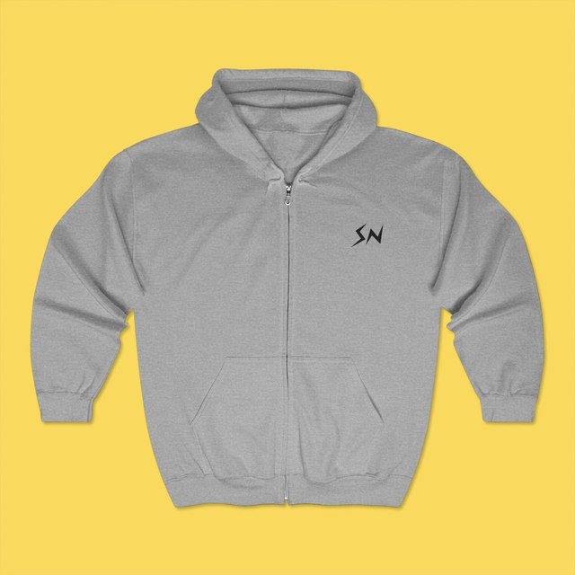 🩶🖤 SN Unisex Heavy Blend™ Full Zip Hoody — XL, Sport Grey