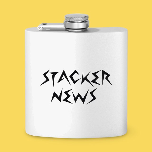 🩶 STACKER NEWS Stainless Steel Flask, 6oz — 6oz, White