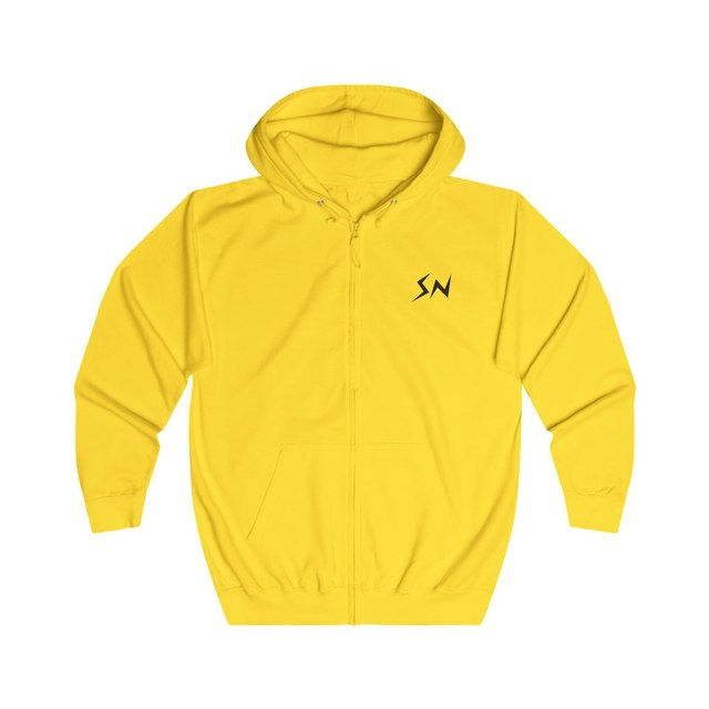 💛🩶🖤 STACKER NEWS Unisex Full Zip Zap Hoodie — XL, Sun Yellow