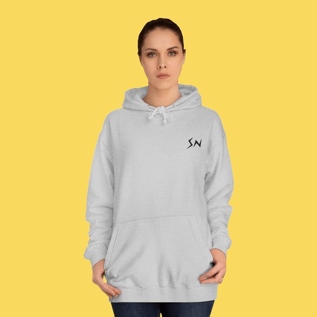 💛🩶🖤 STACKER NEWS Unisex Hoodie — Heather Grey, S