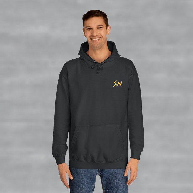 💛🩶🖤 STACKER NEWS Unisex Hoodie — Jet Black, XL